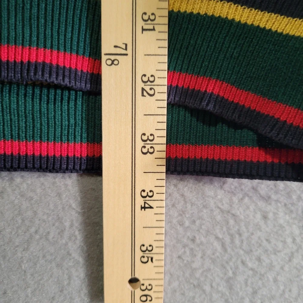 Cotton Traders Vintage 90s Colorblock Quarter Zip‎ Cotton Sweater Navy Mens XL